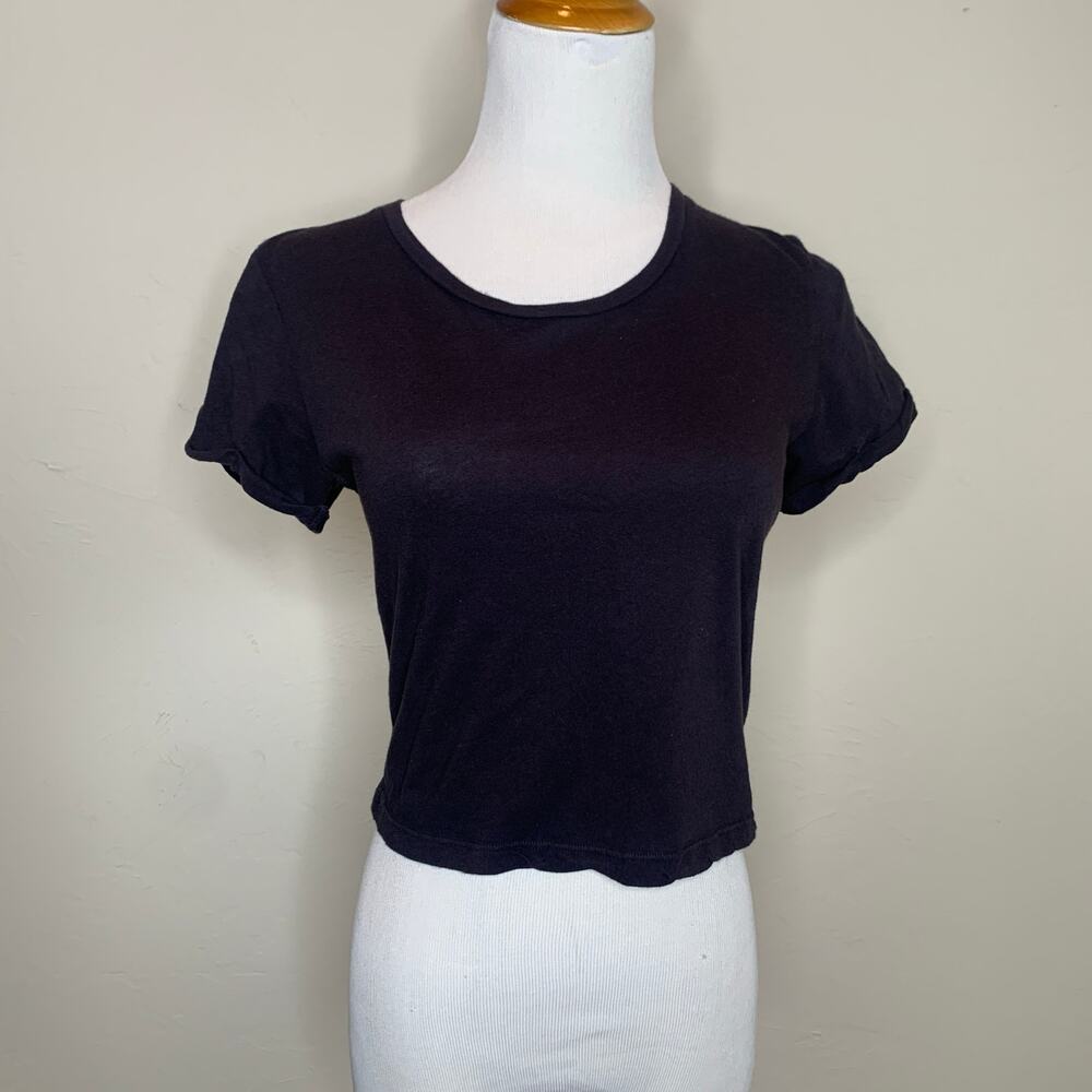 Urban Outfitters Deep Blue Crop Top Short Sleeve Tee Sz XS